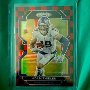 Minnesota Vikings Adam Thielen red and black checkered panini Prizm! OBO